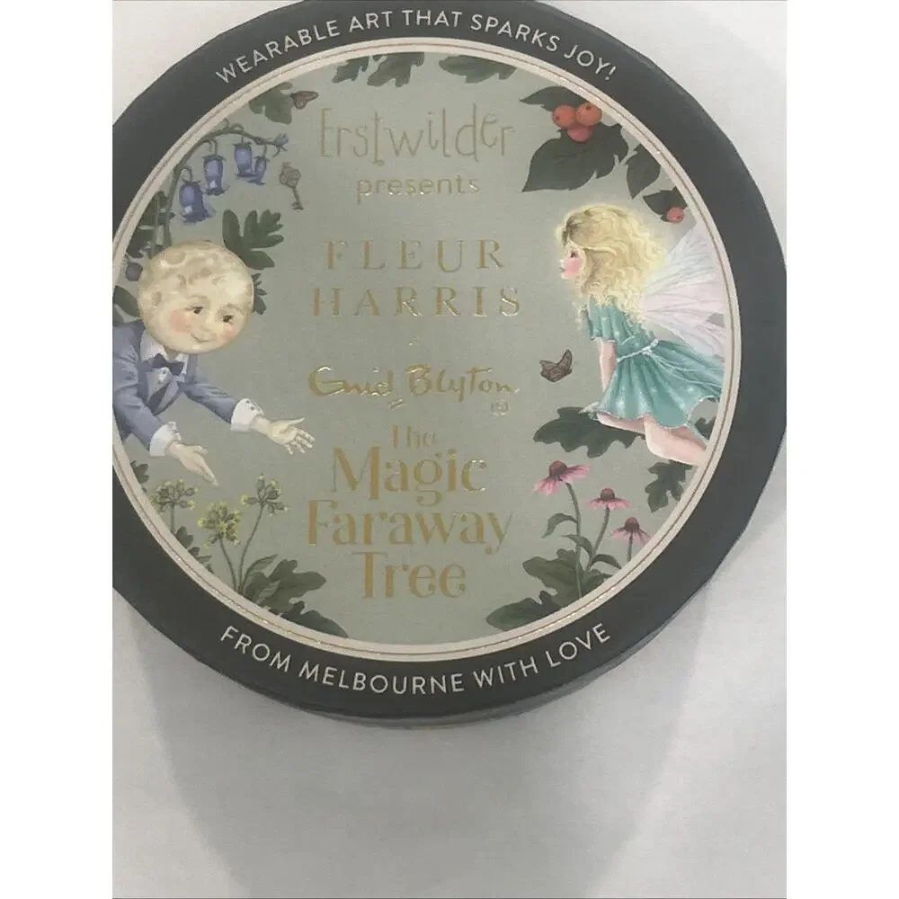 BNIB Erstwilder Fleur Harris Bear Station brooch Magic Faraway Tree Enid Blyton